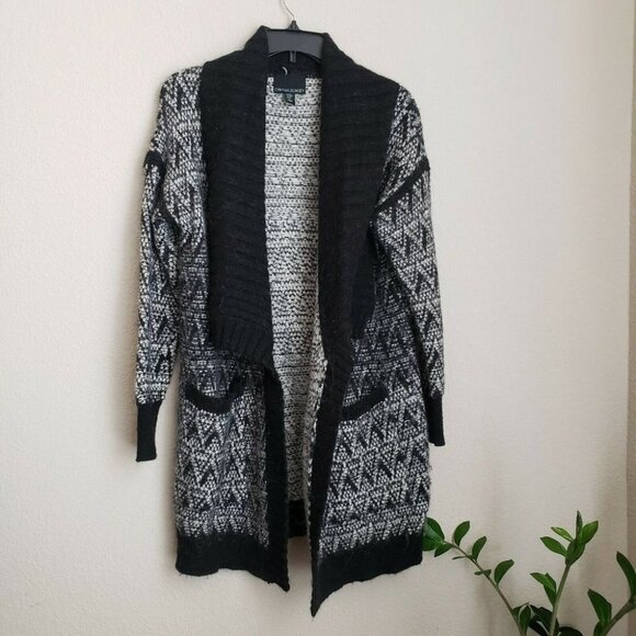 Cynthia Rowley M Alpaca Wool Knee‎ Length Open Front Cardigan Sweater Oversized - Picture 1 of 12